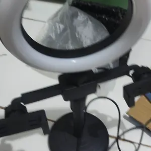 Ring light 16cm+Tripod +2 Holder HP Ring light Tripod Mini Stand HP Live stream Selfie Make Up Vlog Lampu