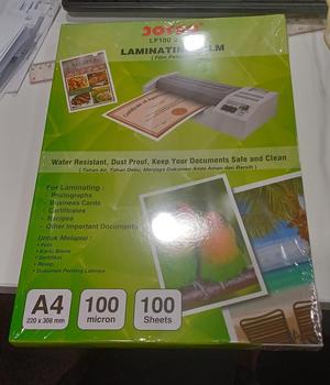 Product Review of plastik plastic laminating joyko a4 100 micron laminasi panas from Tokopedia customer review 0