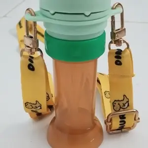 Sakumini 2in1 Travelling Portable Cover Straw Dino Tutup Botol Sedotan Anak