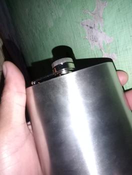 Product Review of botol pipih stainless steel hip flask memo bottle anti karat 304 from Tokopedia customer review 0
