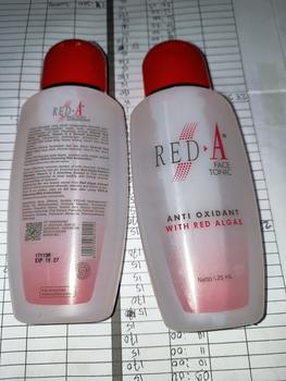 Product Review of Red-A Face Tonic Anti Oxidant with VIT E, Extract Red Algae & Averrhoa - 125ml from Tokopedia customer review 0