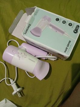 Product Review of Samono Hair Dryer Pengering Rambut Low Watt 300 Watt 2 Kecepatan Angin Bisa Dilipat SW-HD10 from Tokopedia customer review 3