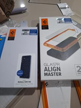 Product Review of Tempered Glass for Samsung Galaxy A55 Spigen GlastR Alignmaster Clear Tray from Tokopedia customer review 0