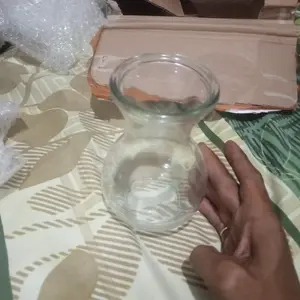 ICHIMEGASTORE Pitcher Kaca Tanpa Gagang 540 ml Teko Non Handle Vas Bunga Kaca Decanter Coffee Maker