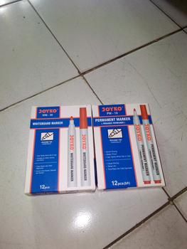 Product Review of JOYKO PERMANENT MARKER ROUND TIP BLACK BLUE RED / SPIDOL PERMANEN JOYKO PENANDA HITAM BIRU MERAH PM-17 PM-18 PM-19 [12PCS] Stationery from Tokopedia customer review 0