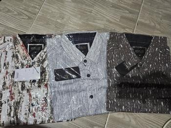 Product Review of [GRIDLINE - S321 Light Brown & Pigeon Blue - S271 Navy] Kemeja Pria Slimfit Katun Lengan Pendek Print Bagus Berkualitas Premium Modern from Tokopedia customer review 0