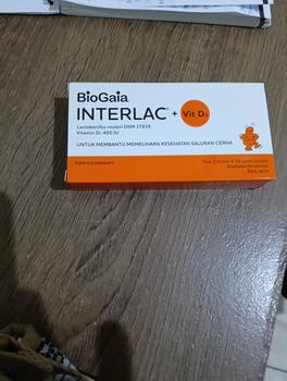 Product Review of Interlac Probiotik + Vit D3 400 IU 3 Strip @10 Tablet - Menjaga Kesehatan Saluran Cerna dan Daya Tahan Tubuh Anak hingga Dewasa from Tokopedia customer review 0