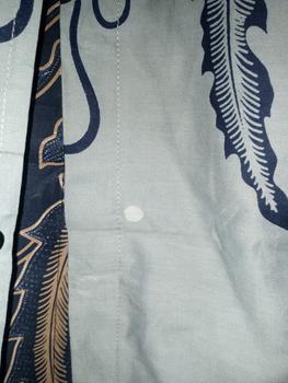 Product Review of Kemeja batik SLIMFIT pria warna BIRU NAVY lengan pendek bahan katun lapis furing premium motif JACOB from Tokopedia customer review 1