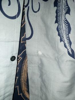 Product Review of Kemeja batik SLIMFIT pria warna BIRU NAVY lengan pendek bahan katun lapis furing premium motif JACOB from Tokopedia customer review 0