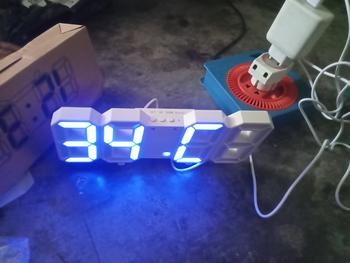Product Review of Jam Dinding Digital LED 3D Modern/ Jam Dinding Digital / Jam Dinding LED / Jam Dinding Estetik / Jam Meja Led Digital + SUHU / Jam Meja Led from Tokopedia customer review 0