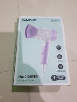 Product Review of Samono Hair Dryer Pengering Rambut Low Watt 300 Watt 2 Kecepatan Angin Bisa Dilipat SW-HD10 from Tokopedia customer review 1