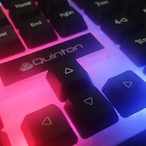 Quinton Keyboard Combo Mouse Set USB kabel Gaming full size 104key untuk pc laptop Led Lampu Computer Plastic Komputer keyboard  usb