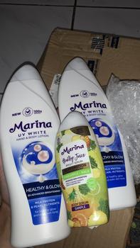 Product Review of Marina Hand Body Lotion UV White - Healthy & Glow [460 ml / 2 pcs] Exp : 09.2027 - Mencerahkan Kulit from Tokopedia customer review 2