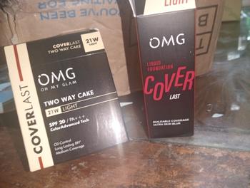Product Review of [DAILY COVERAGE BUNDLE]  OMG Natural Glam Duo Power Coverlast (Foundation + Bedak Padat) - Paket MakeUp Isi 2 High Coverage & Flawless from Tokopedia customer review 0