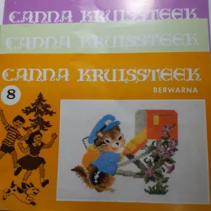 Buku Kristik Strimin / Cross Stitch Merk CANNA KRUISSTEEK Berwarna