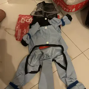 Baju Anjing Pet Raincoat untuk Anjing Jas Hujan Anjing Ringan & Nyaman Melindungi Seluruh Badan Termasuk Kaki dengan Tudung Kepala Transparan Waterproof