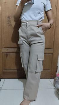 Product Review of JISOO Celana Wanita Import Soft Jeans Cargo 371 cargo  jeans from Tokopedia customer review 1