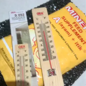 Thermometer Termometer Kayu merk GEA untuk Ruangan dan Mesin Tetas Karton Suhu