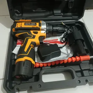 DAOHE  Mesin Bor Baterai 36vf 25+3 Cordless Impact Lengkap 2 Baterai Fullset Koper 35NM 10MM Chuck 100% Asli bor cas modern bor tanpa kabel beton bor listrik full set