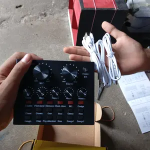 V8-Live Sound Card, USB External V8 Karaoke Recording Mobile Audio Mixer, Audio Live Broadcast KTV Sound Card for Live Broadcast, K Songs, Recording