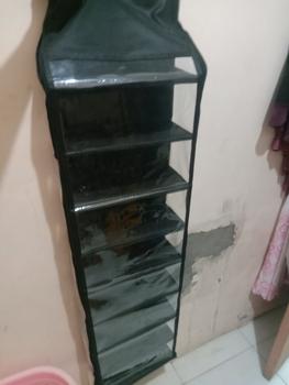 Product Review of Rak Sepatu Gantung Polos Alas Triplek 9 Susun Resleting from Tokopedia customer review 0