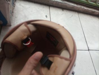 Product Review of HELM BOGO DEWASA KACA PILOT CLEAR MODEL HIJAB RETRO PRIA WANITA LIST BUSA COKLAT FULL LEHER SNI TERBARU MOTORCYCLE from Tokopedia customer review 3