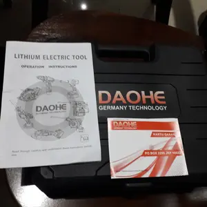 DAOHE  Mesin Bor Baterai 36vf 25+3 Cordless Impact Lengkap 2 Baterai Fullset Koper 35NM 10MM Chuck 100% Asli bor cas modern bor tanpa kabel beton bor listrik full set