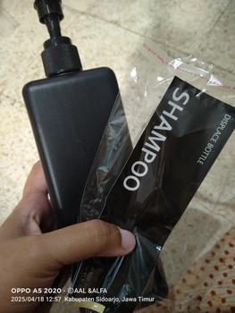 Product Review of Botol Refill Pump Full Kotak 500ml Hitam Pump Hitam N24 Free Stiker Anti Air (vynl hitm kotak nw) from Tokopedia customer review 0