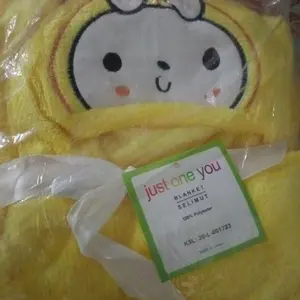 Selimut Bayi Topi Boneka 3D / Selimut Bayi Karakter Fleece