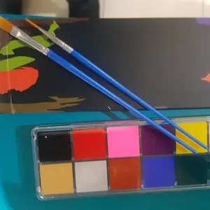 Face Painting Kit Set 12 WARNA Free 2 Kuas Riasan Beauty Tattoo Extreme Make Up Experiment Lukis Wajah