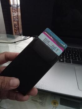 Product Review of Dompet Kartu Pria Wanita Slim Slider Aluminium Aman Anti Pencurian RFID Cashless Kredit Card ATM KTP from Tokopedia customer review 0