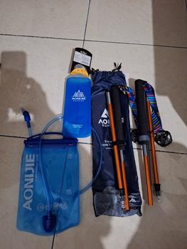 Product Review of Aonijie Foldable Trekking Pole E4201 - Trail Running Hiking GOLD GRAY from Tokopedia customer review 0