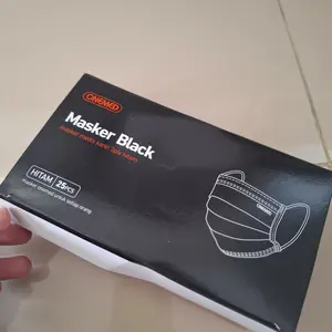 ONEMED - Masker Karet Medis 3ply All Black Onemed Box Isi 25 | Surgical Mask OneMed