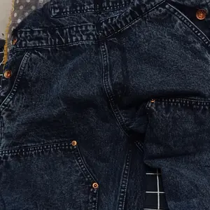 Superego - Overall Carpenter Doublee Knee Denim Loose Straight Snow Light Black OVA01C