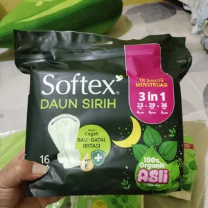 Softex Daun Sirih + Vitamin E 3in1 16s - Pembalut Daun Sirih
