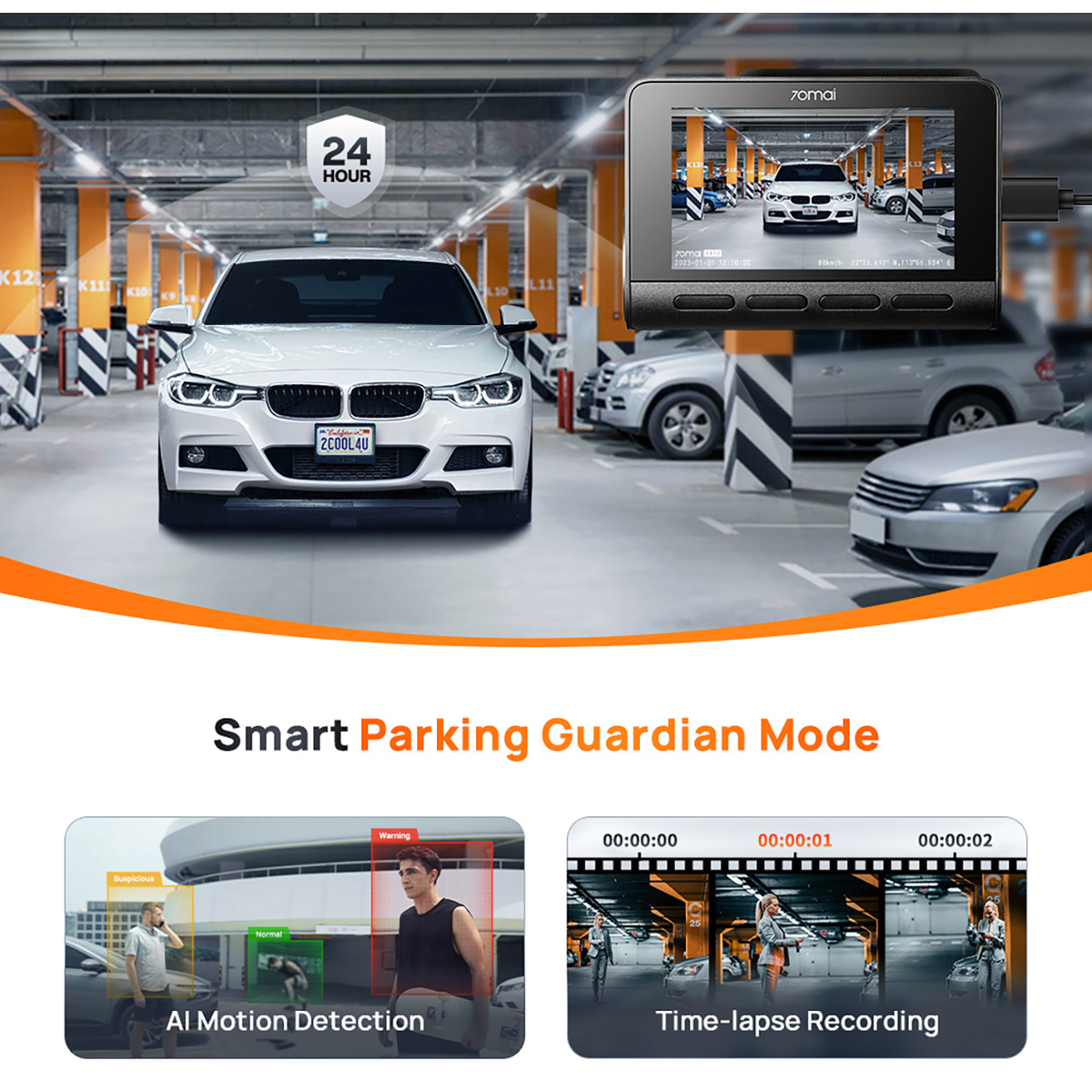 Product Introduction of 70mai Dash Cam A810 Set Front 4K 2160P Rear HDR 1080P GPS Night Vision 4