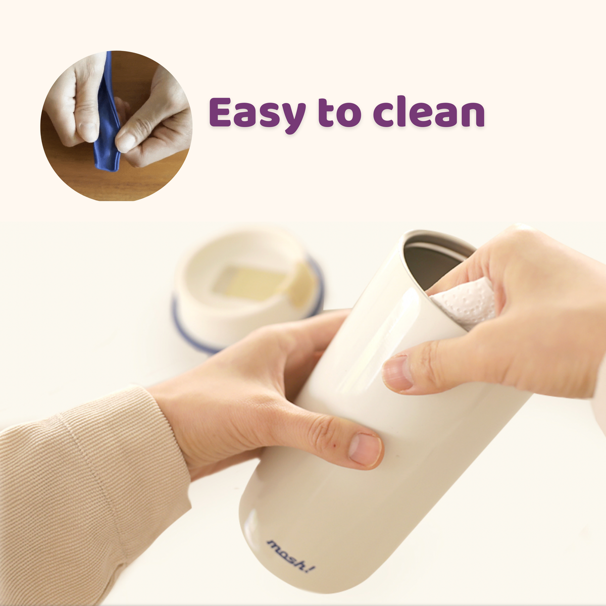 Mosh Straw Latte Tumbler - Botol Minum Stainless Steel 480ML - BLACK