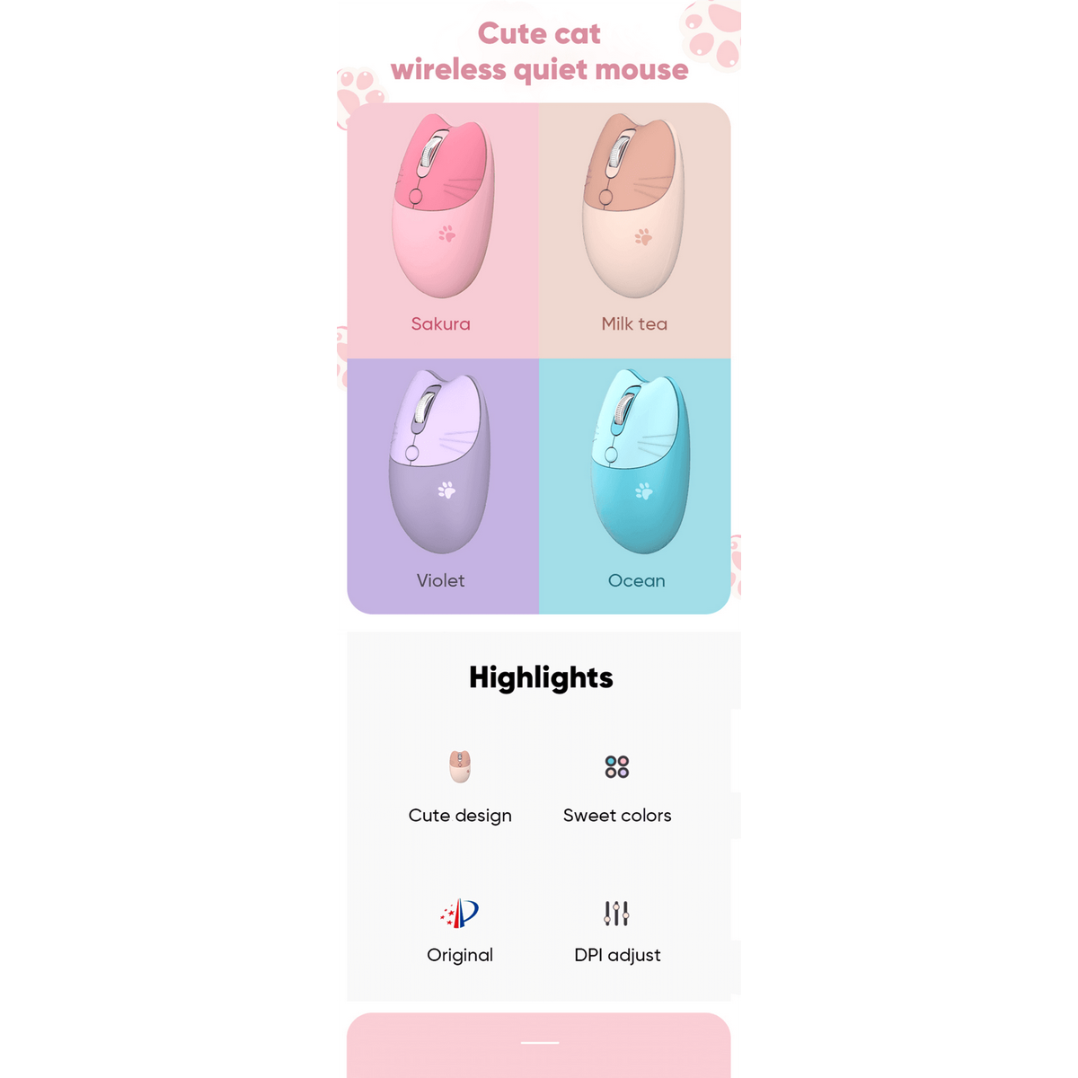 Product Introduction of MOFii Mouse Wireless 2.4G Cat Ear Design M3 0