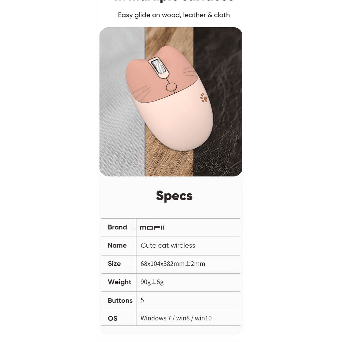 Product Introduction of MOFii Mouse Wireless 2.4G Cat Ear Design M3 5
