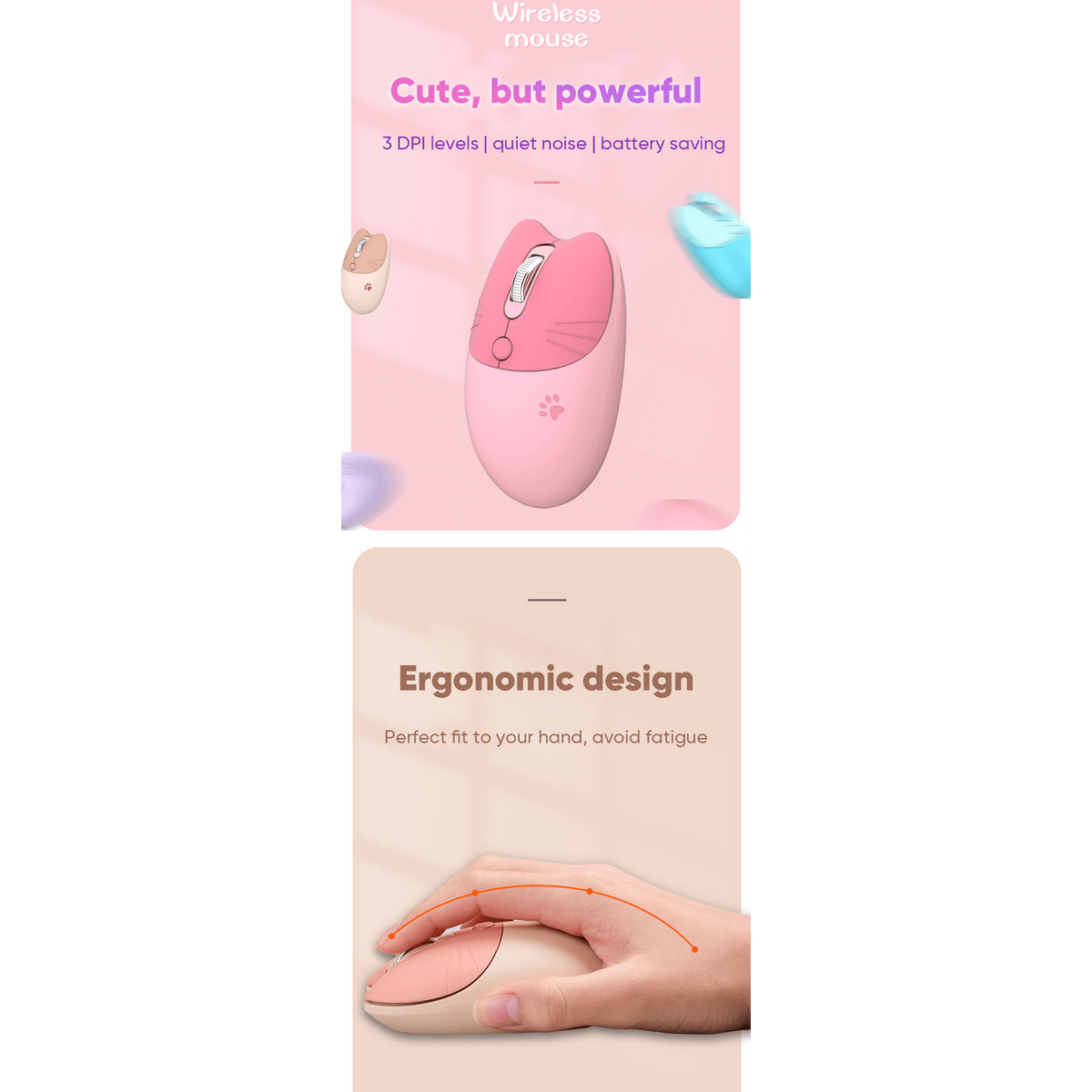 Product Introduction of MOFii Mouse Wireless 2.4G Cat Ear Design M3 1