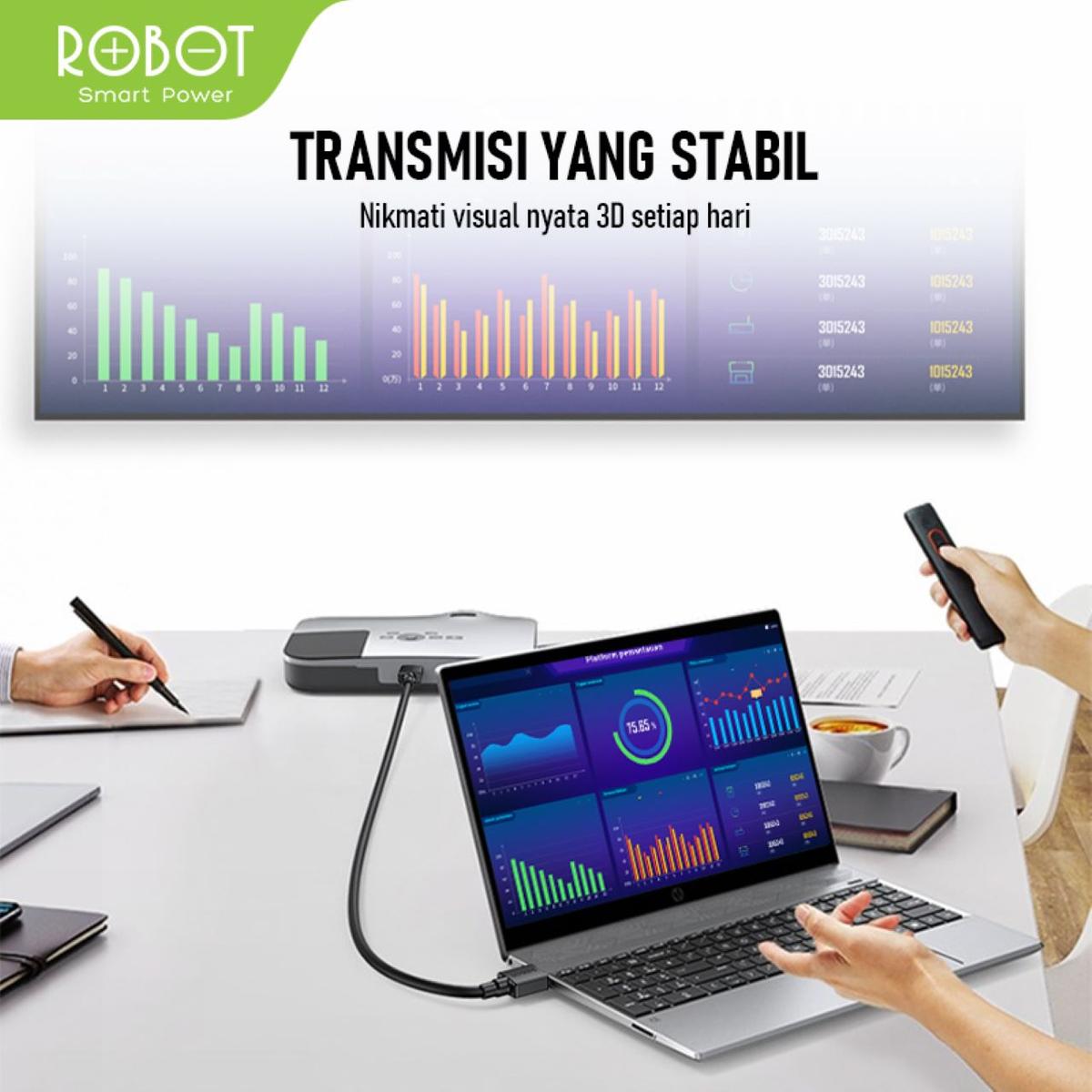 ROBOT Kabel HDMI 4K 3D 1M / 1.5 M / 2M / 3M / 5M Ori - Garansi 1 tahun