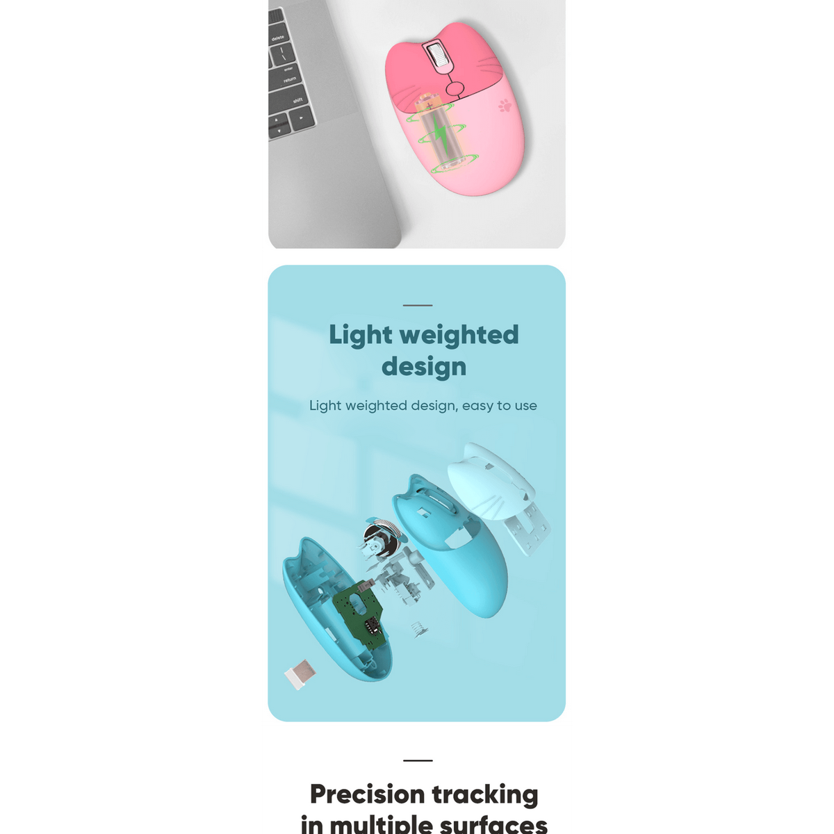 Product Introduction of MOFii Mouse Wireless 2.4G Cat Ear Design M3 4