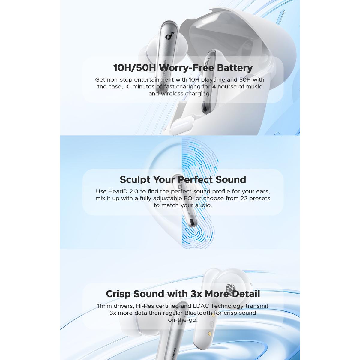 Product Introduction of Soundcore by Anker Liberty 4 NC Earbuds Bluetooth 5.3 ANC Hi-Res Sound Earphones Wireless Charging TWS 50H Battery Wireless Headsets 1
