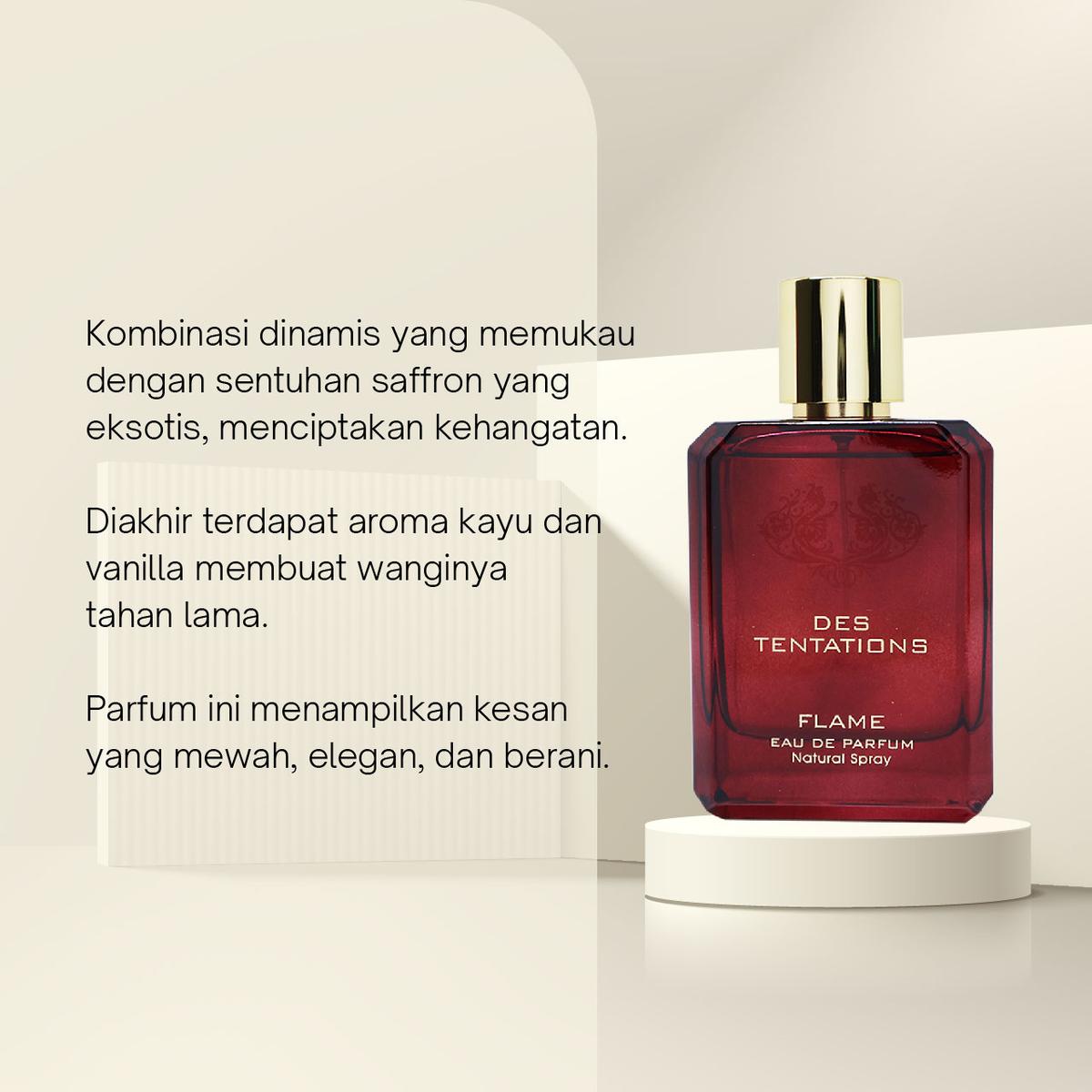 Product Introduction of Parfum Fragrance World Des Tentations Flame Man 100 ML 3