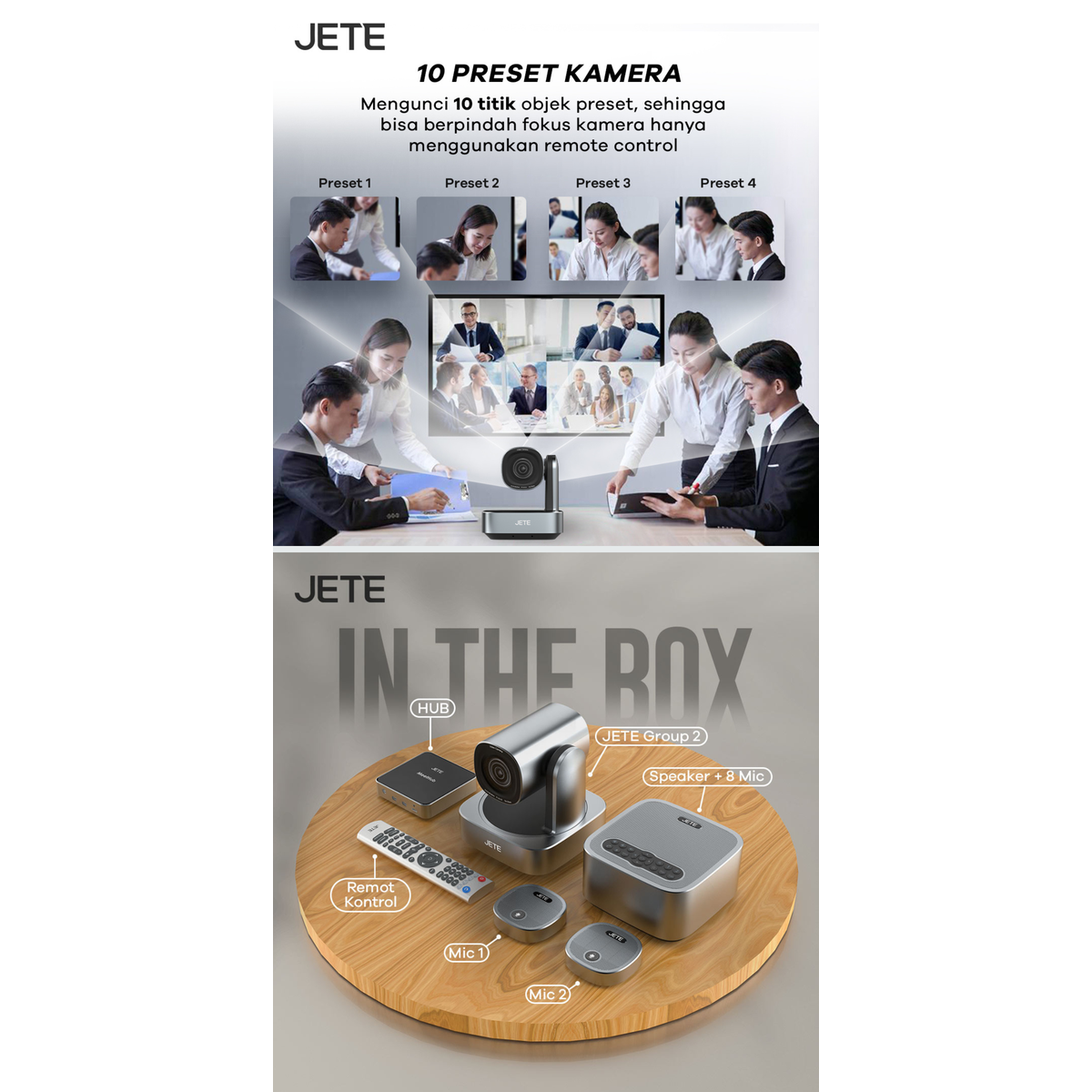 Product Introduction of JETE Group 2 Video Conference 4K Utra HD 12X Optical Zoom Garansi 2th 2