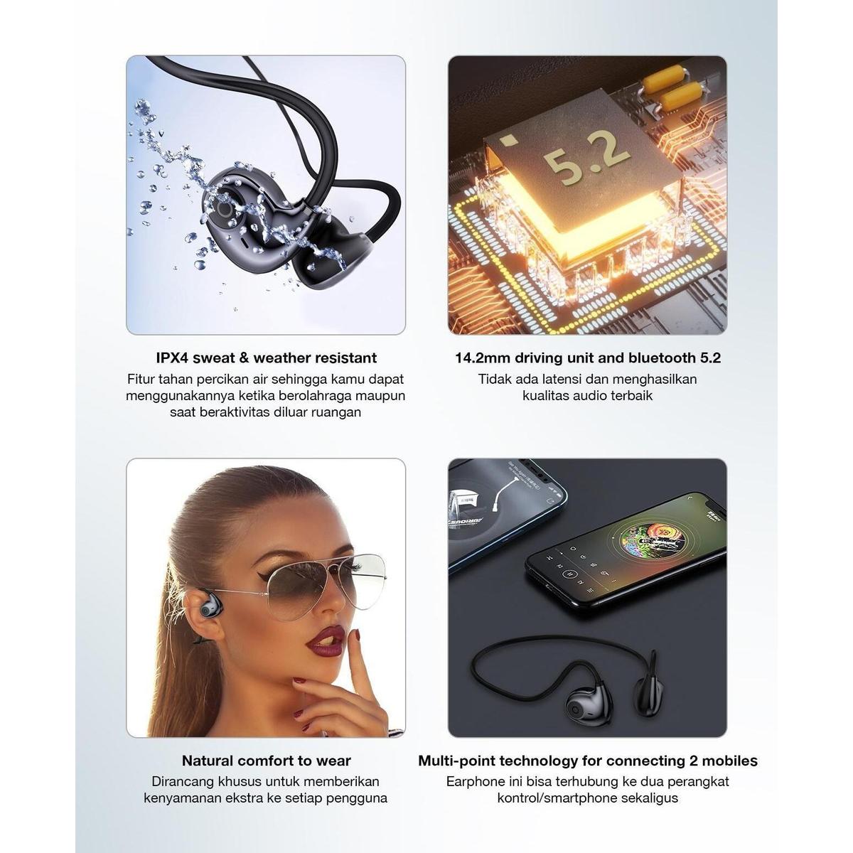 Product Introduction of Nakamichi OP-SP801 Open Ear Wireless Earphone HD IPX4 Earphone TWS HD Bluetooth Headset 1