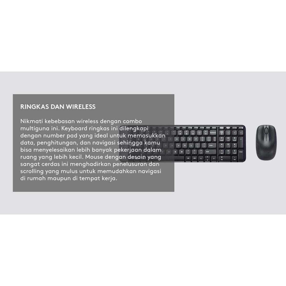Logitech MK215 Combo Keyboard dan Mouse Wireless Compact