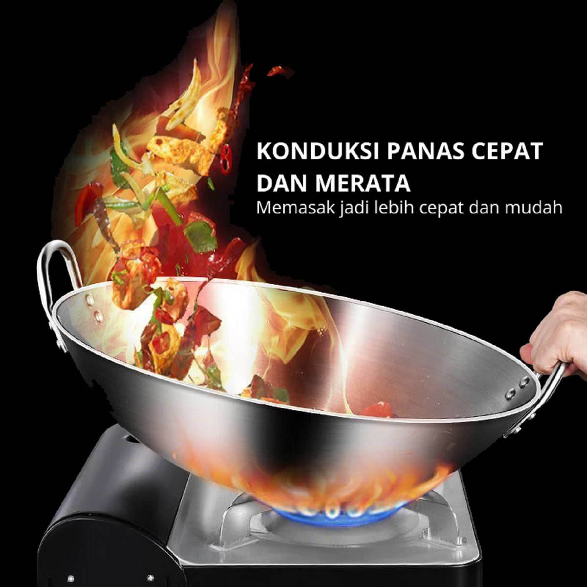 Product Introduction of Kuali Wajan Penggoreng Stainless Steel Kuat Anti Lengket Big Size 2