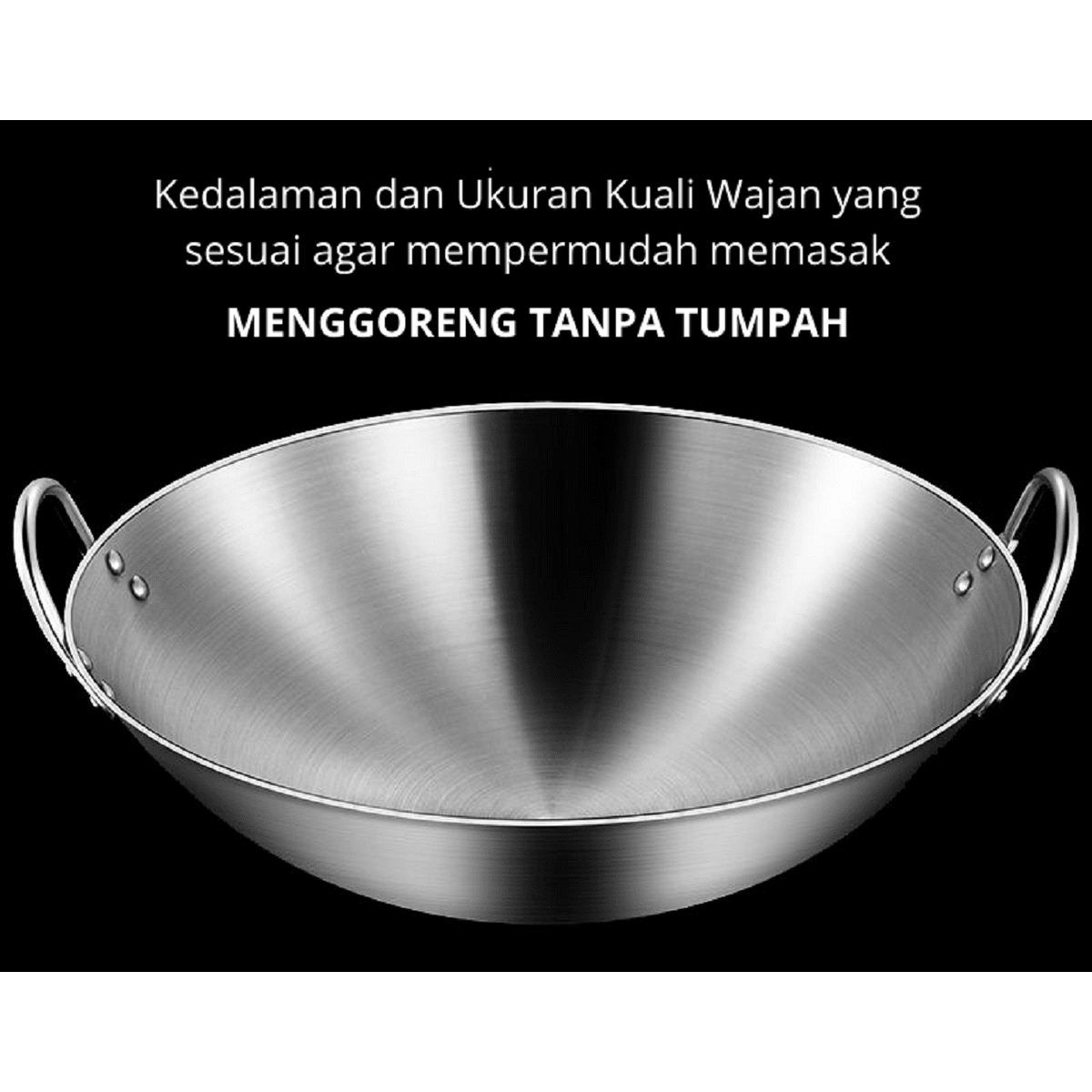 Product Introduction of Kuali Wajan Penggoreng Stainless Steel Kuat Anti Lengket Big Size 3