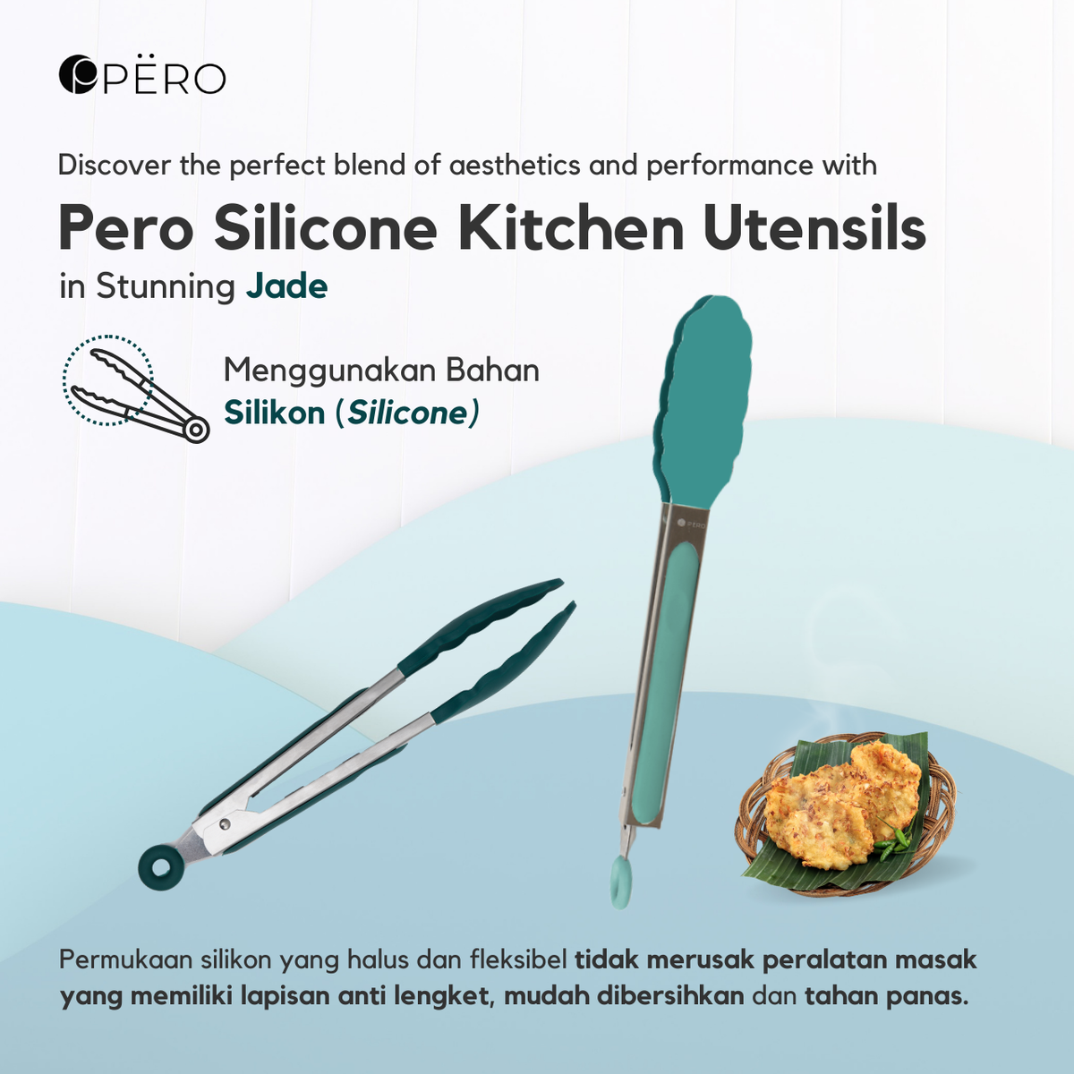 Product Introduction of Pero Spatula Silicone Tahan Panas Set of 6 / Spatula SIlicone Set dengan Holder 0